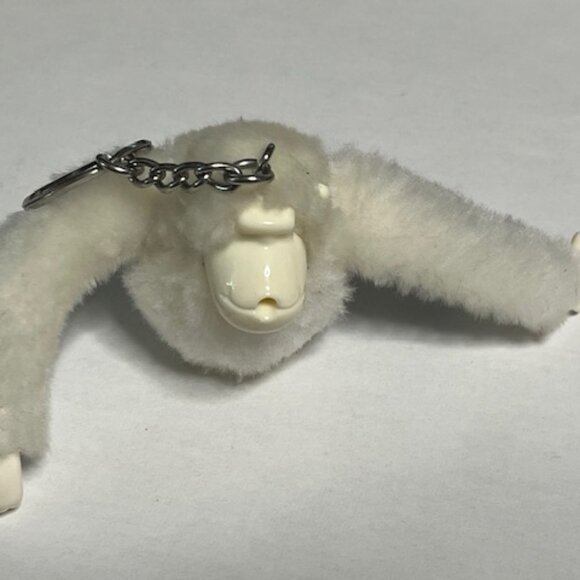 Kipling Fleur Keychain Plush White Gorilla Monkey Keyring/Key Chain Charm - Picture 7 of 12